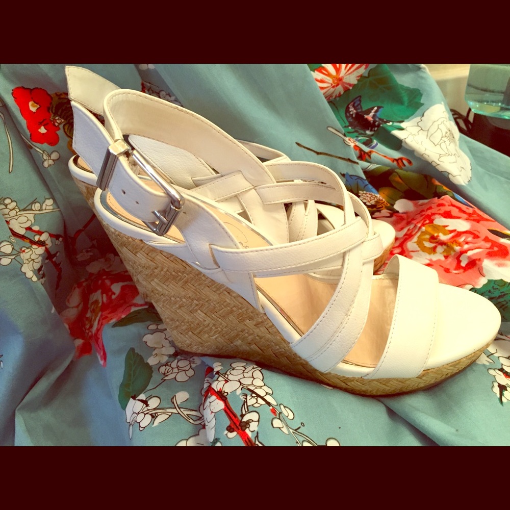 Jessica Simpson Julita White Platform Wedge Sandal